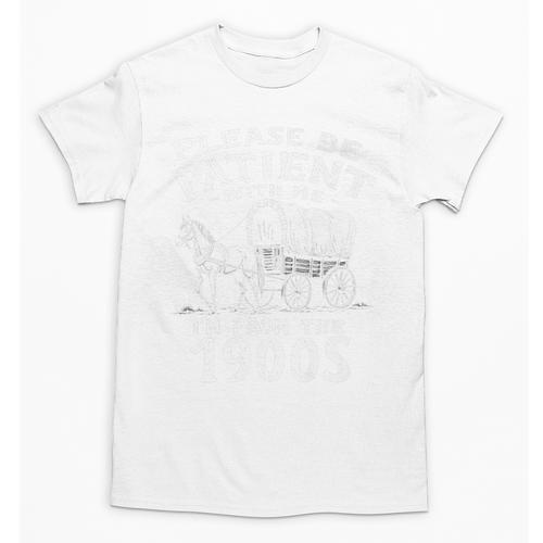 Humorous Wagon Plea Please Be Patient I'm From The 1900s Premium Unisex T-Shirt - Figerry
