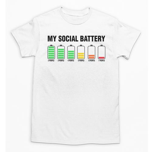 Introvert Cute My Social Battery Unisex T-Shirt - Raresse