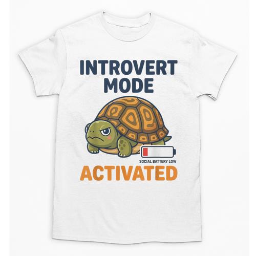 Introvert Mode Activated Low Social Battery Box Turtle Unisex T-Shirt - Raresse