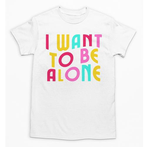 Introvert I Want To Be Alone Retro Wavy Unisex T-Shirt - Raresse