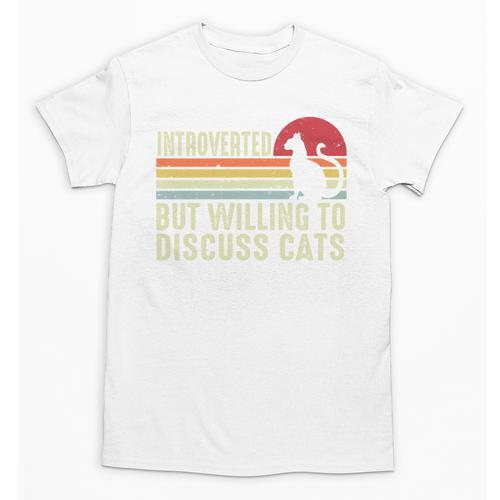 Introverted But Willing To Discuss Cats Kitten Pet Lover Unisex T-Shirt - Raresse