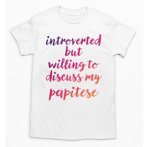 Introverted Willing To Discuss Papitese Introvert Unisex T-Shirt - Raresse
