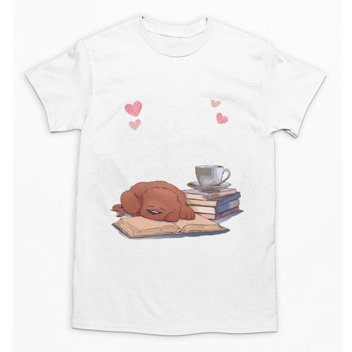 Just a Girl Who Loves Dogs Books Coffee T-Shirt Unisex T-Shirt - Bookorys AU