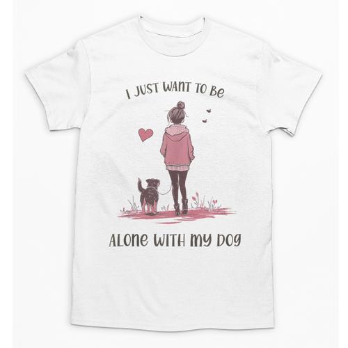 I Just Want To Be Alone With My Dog For Introvert Dog Mom Unisex T-Shirt - Raresse