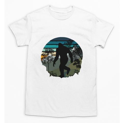 Just Me And My Yeti Retro Sunset Mountain Hiking Introvert Unisex T-Shirt - Raresse