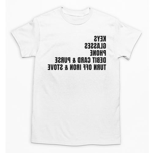 Keys Glasses Phone Debit Card For Memory-Less Friends Mirror Unisex T-Shirt - Easessy