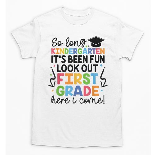 Kindergarten Graduation Graduate 1st Grade Here I Come Kids Unisex T-Shirt - Best Gift Smart