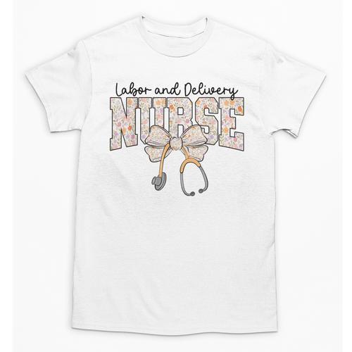 Labor And Delivery Nurse Stethoscope Coquette Bow Graduation Unisex T-Shirt - Best Gift Smart