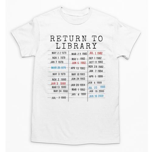 Library Card Due Date Stamp Book Lover Reading Vintage Read Unisex T-Shirt - Bookorys