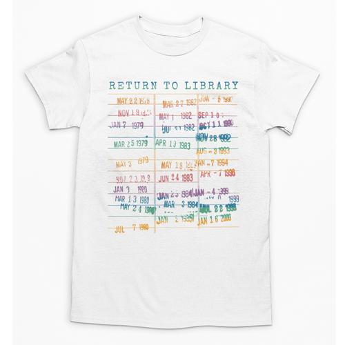 Library Card Vintage Book Due Date Bookish Rainbow Reading Unisex T-Shirt - Bookorys CA