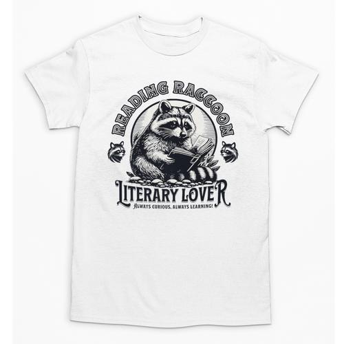 Literary Lover Reading Raccoon Books Premium Unisex T-Shirt - Bookorys