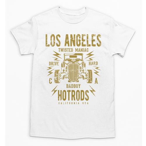 Los Angeles Hotrods Automotive Nostalgia Distressed Unisex T-Shirt - Figerry