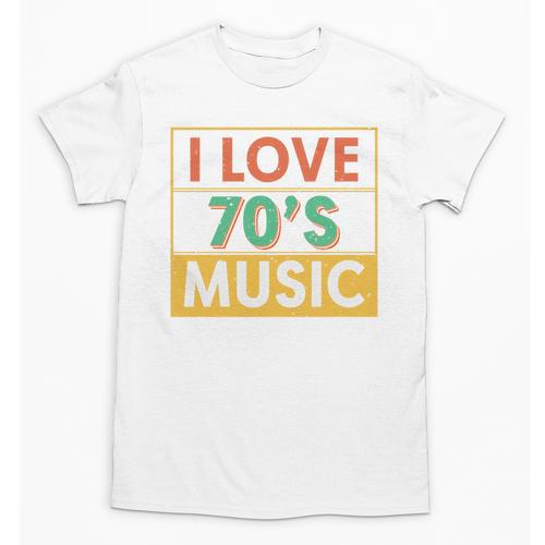 I Love 70's Music Retro Style Nostalgia Vibe 1970 70's Party Premium Tri-Blend Unisex T-Shirt - Figerry