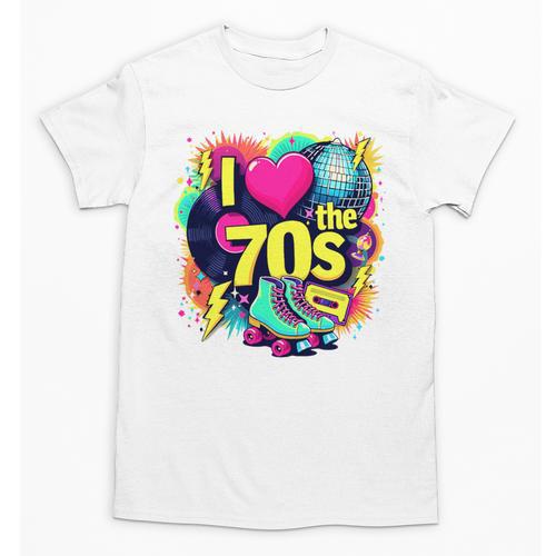 I Love The 70s Retro Cassette Roller Vinyl Nostalgia Vibes Premium Tri-Blend Unisex T-Shirt - Figerry
