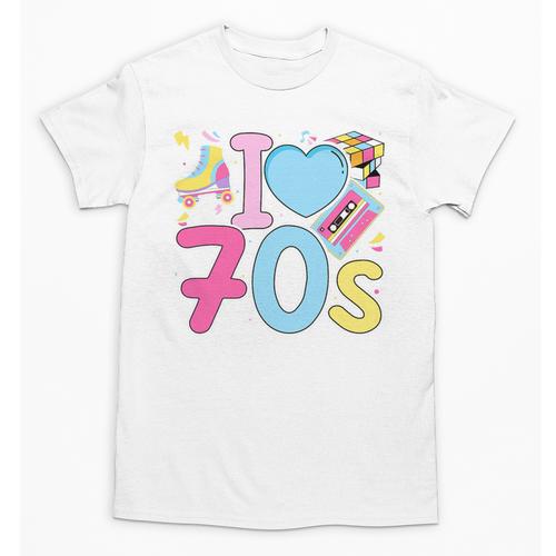 I Love 70's Retro Style Nostalgia Vibe 1970's Party Premium Tri-Blend Unisex T-Shirt - Figerry