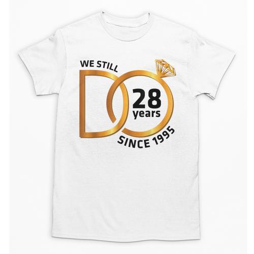 Marriage Memory Wife Husband We Still Do 28 Years Since 1995 Unisex T-Shirt - Easessy
