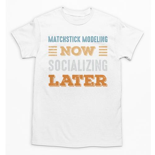 Matchstick Modeling Now Minimal Socializing Introvert Unisex T-Shirt - Raresse