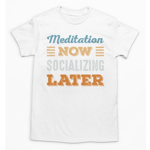 Meditation Now Minimal Socializing Introvert Vintage Unisex T-Shirt - Raresse