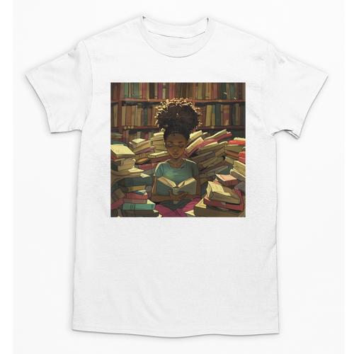 Melanin Afro Women Educated Reading Book History Girls Unisex T-Shirt - Bookorys CA