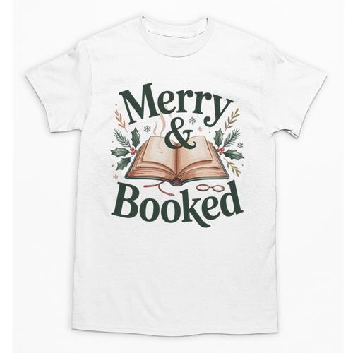 Merry And Booked Holiday Reading Winter Book Lover Premium Tri-Blend Unisex T-Shirt - Bookorys AU