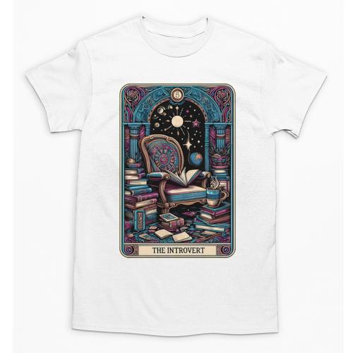 Mystical Library Book Reader The Introvert Tarot Card Unisex T-Shirt - Raresse