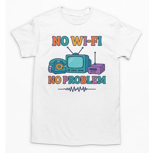 No Wi-Fi No Problem – Retro Dial Up Tech Nostalgia Premium Tri-Blend Unisex T-Shirt - Figerry