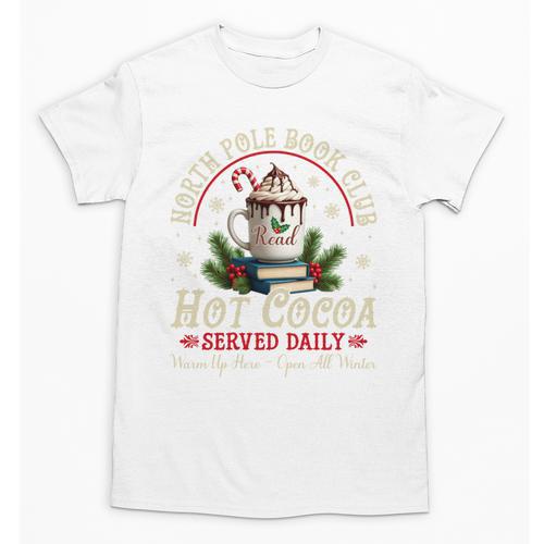 North Pole Book Club Hot Cocoa Librarians Bookish Christmas Unisex T-Shirt - Bookorys
