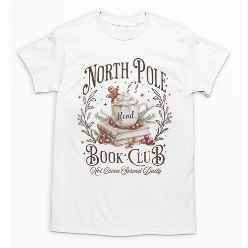 North Pole Readers Club Bookish Xmas Santa Book Reading Unisex T-Shirt - Bookorys DE