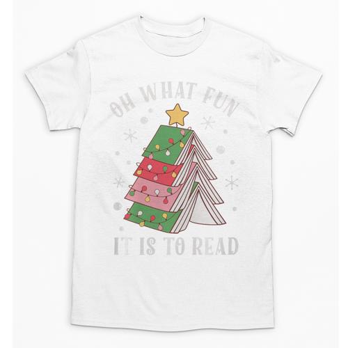Oh What Fun It Is To Read Book Christmas Tree Premium Tri-Blend Unisex T-Shirt - Bookorys UK