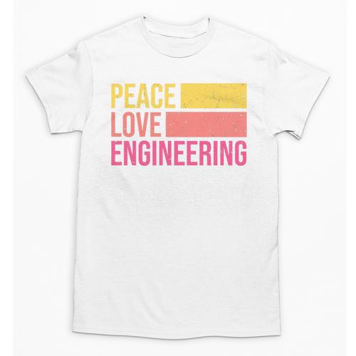 Peace Love Engineering Engineer School Graduation Retro Unisex T-Shirt - Best Gift Smart