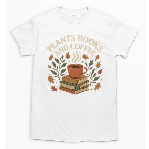 Plants Books And Coffee Nature Leaves Reading Book Lover Premium Tri-Blend Unisex T-Shirt - Bookorys