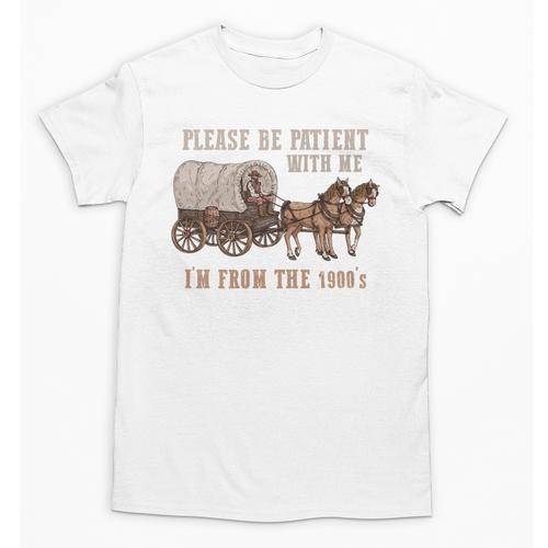PLEASE BE PATIENT WITH ME I'M FROM THE 1900s Clever Premium Unisex T-Shirt - Figerry