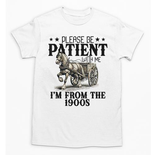 Please Patient I'm From The 1900s Quote Vintage Horse Unisex T-Shirt - Figerry