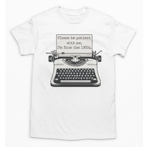 Please Be Patient With Me I'm From The 1900s Typewriter Premium Tri-Blend Unisex T-Shirt - Figerry