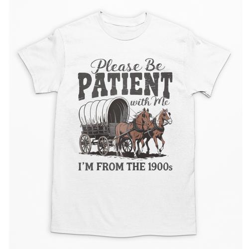 Please Be Patient With Me I'm From The 1900s Vintage Raglan Baseball Tee Unisex T-Shirt - Figerry
