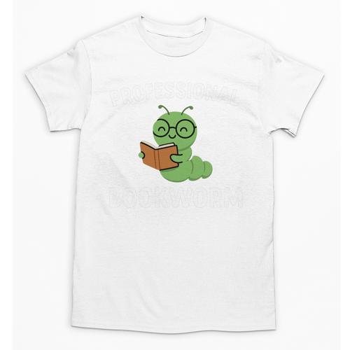 Professional Bookworm Reading Lover Cute Worm Glasses Book Unisex T-Shirt - Bookorys CA