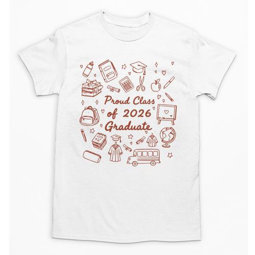 Proud Class Of 2026 Graduate Doodle Senior Graduation Premium Tri-Blend Unisex T-Shirt - Best Gift Smart