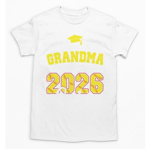 Proud Grandma Of A 2026 Senior Softball Graduation Matching Unisex T-Shirt - Best Gift Smart