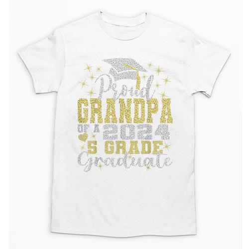 Proud Grandpa Of 5th Grade Graduate 2024 Family Graduation Unisex T-Shirt - Best Gift Smart