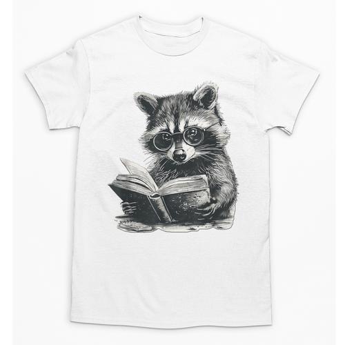 Raccoon With Book Cute Raccoons Reading Books Unisex T-Shirt - Bookorys CA