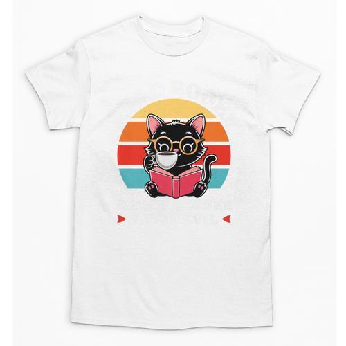 Read Books Drink Coffee Fight Evil Cat Premium Unisex T-Shirt - Bookorys AU
