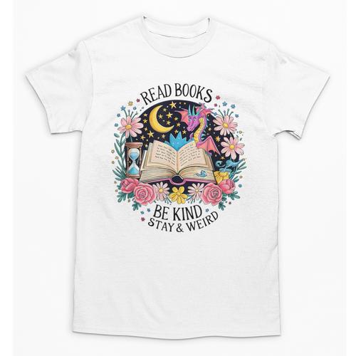 Read Books Be Kind Stay Weird Dragon Unisex T-Shirt - Bookorys AU