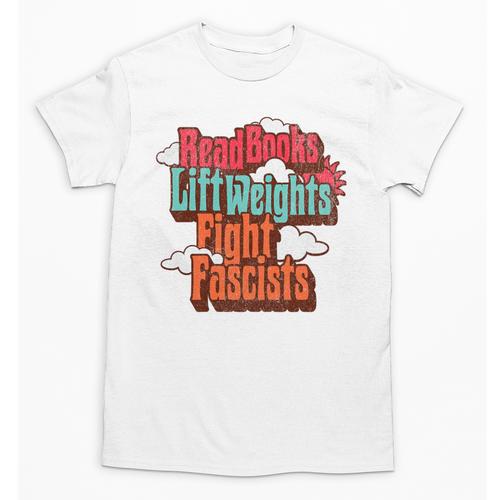 Read Books Lift Weights Fight Fascists Reading No Kings Premium Tri-Blend Unisex T-Shirt - Bookorys DE