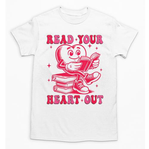 Read Your Heart Out Valentines Day Book Lover Bookish Teach Unisex T-Shirt - Bookorys CA