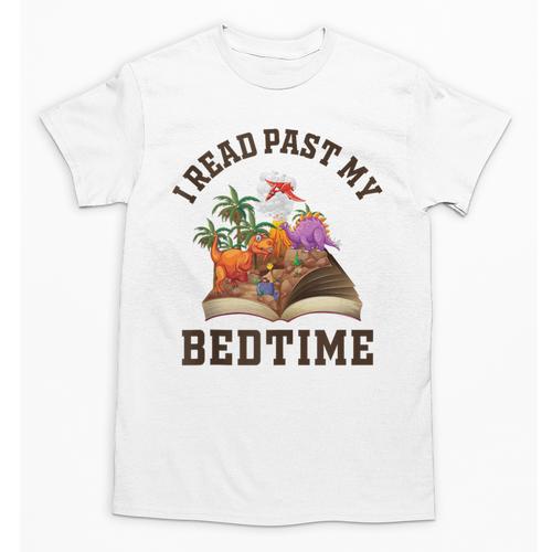 I Read Past My Bedtime Reading Dinosaur Book Lover Unisex T-Shirt - Bookorys