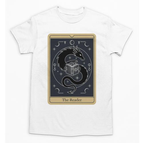 The Reader Tarot Card Mystic Dragon Book Magic Unisex T-Shirt - Bookorys