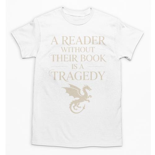 A Reader Without Their Book Is Tragedy Vintage Book Quote Unisex T-Shirt - Bookorys UK