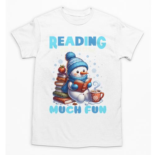Reading Is Snow Much Fun Christmas Xmas Book Reading Unisex T-Shirt - Bookorys