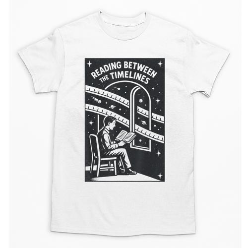 Reading Between The Timelines Time Travel Books Unisex T-Shirt - Bookorys