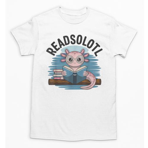 Readsolotl Book Lover Reading Axolotl Kids Reader Unisex T-Shirt - Bookorys DE